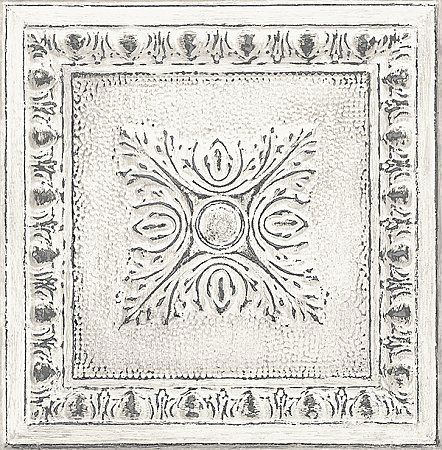 Hazley White Ornamental Tin Tile Wallpaper