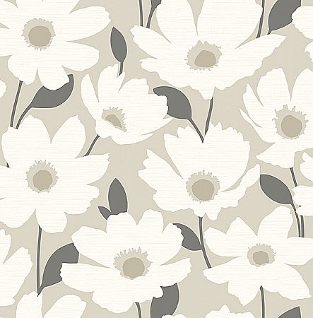 Astera Beige Floral Wallpaper