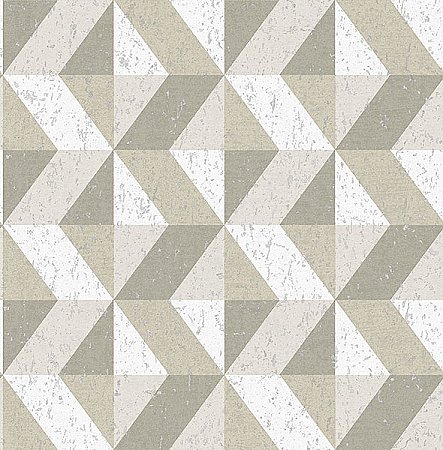 Cerium Neutral Concrete Geometric Wallpaper