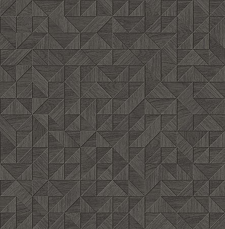 Gallerie Dark Brown Geometric Wood Wallpaper