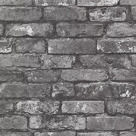 Debs Grey Exposed Brick Wallpaper