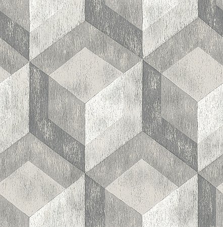 Clarabelle Grey Rustic Wood Tile Wallpaper
