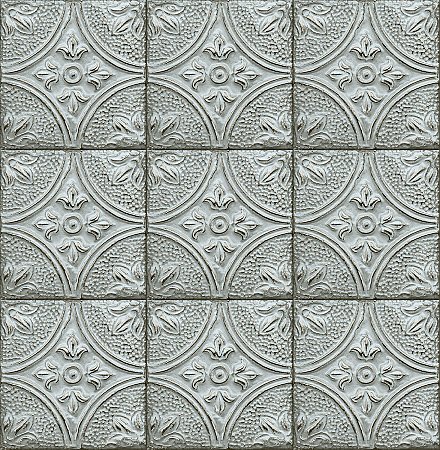 Cornelius Teal Tin Ceiling Tile Wallpaper