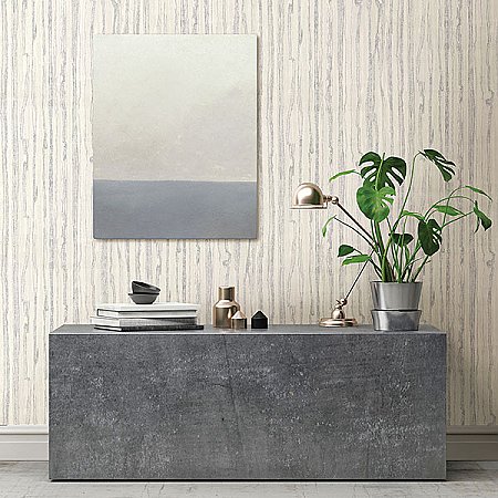 Nova Platinum Faux Wood Wallpaper