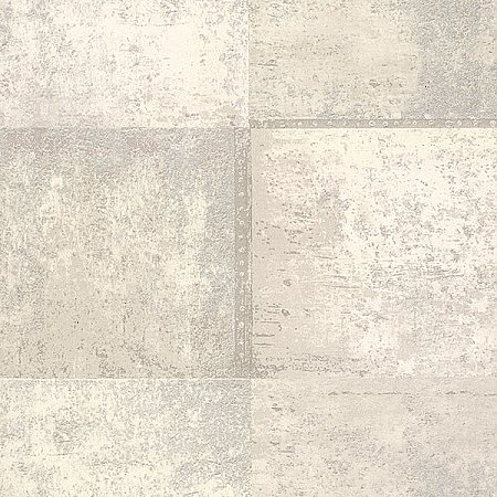 Vela Ivory Distressed Geometric Wallpaper