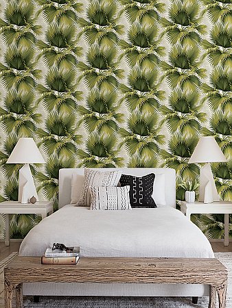 Summer Palm Green Tropical Wallpaper