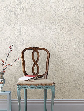 Beaufort Dove Peony Chinoiserie Wallpaper