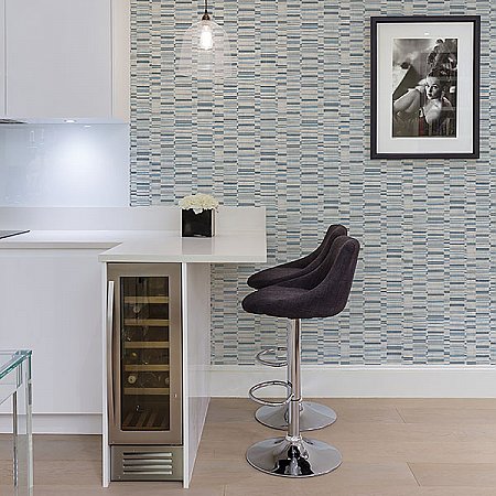 Fresnaye Blue Linen Stripe Wallpaper