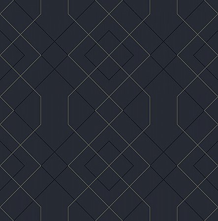 Ballard Indigo Geometric Wallpaper