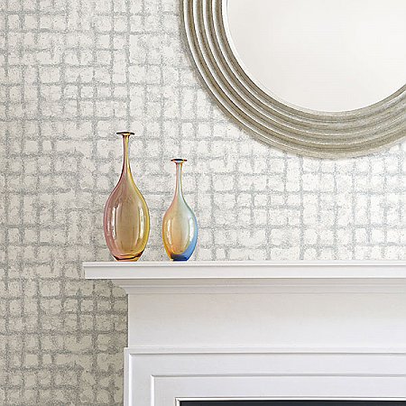 Shea Light Grey Distressed Geometric Wallpaper