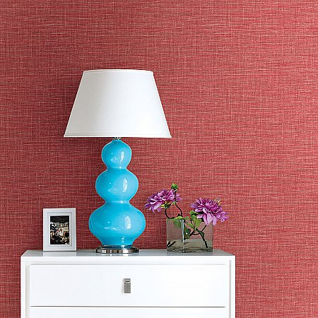 Exhale Coral Woven Texture Wallpaper
