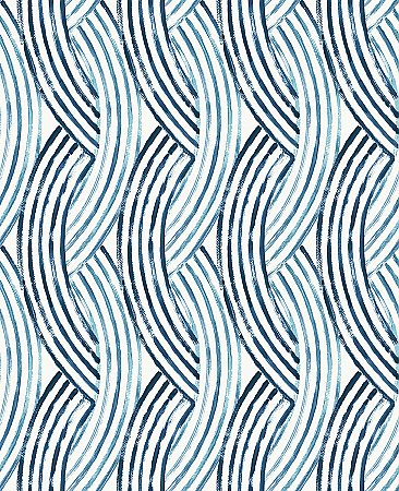 Zamora Blue Brushstrokes Wallpaper