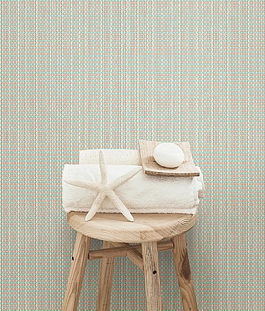Kent Coral Faux Grasscloth Wallpaper
