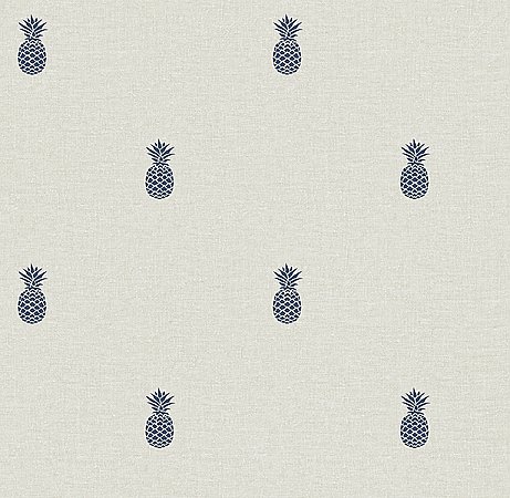 Southern Charm Navy Pineapple Wallpaper