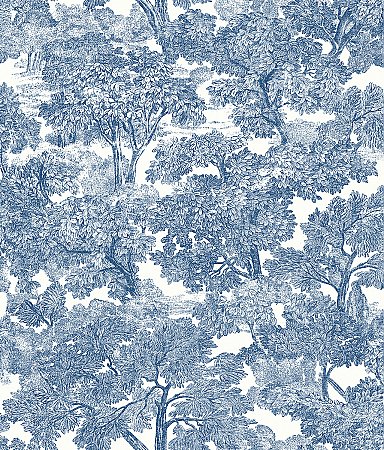 Spinney Blue Toile Wallpaper