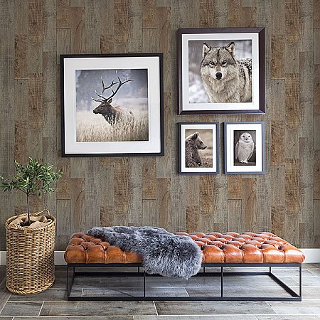 Chebacco Brown Wooden Planks Wallpaper