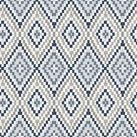 Ganado Navy Geometric Ikat Wallpaper