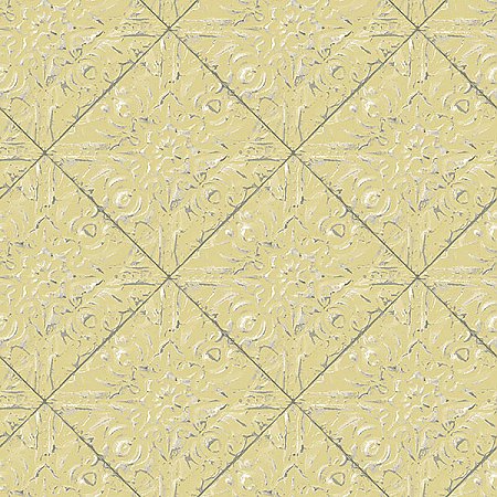 Brandi Yellow Metallic Faux Tile Wallpaper