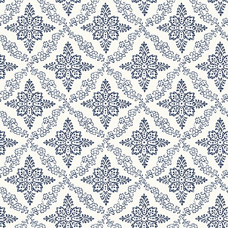 Wynonna Navy Geometric Floral Wallpaper