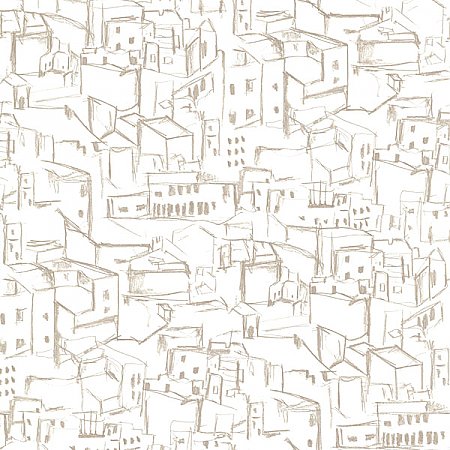 Kasabian White Hillside Village Sketch Wallpaper