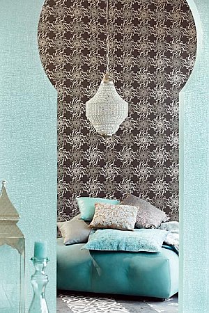 Ziba Aquamarine Metallic Woven Texture Wallpaper