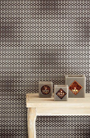 Rhona Chocolate Geometric Wallpaper