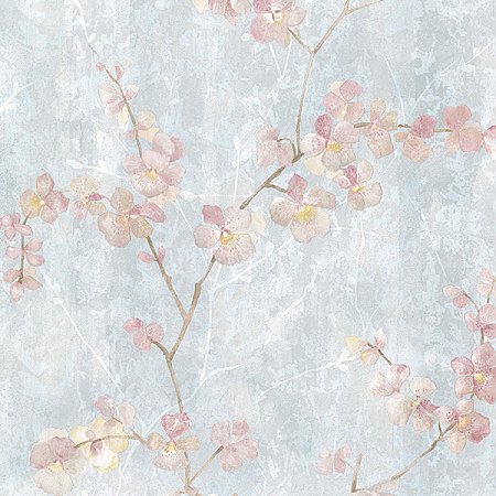 Chapman Blue Cherry Blossom Trail Wallpaper