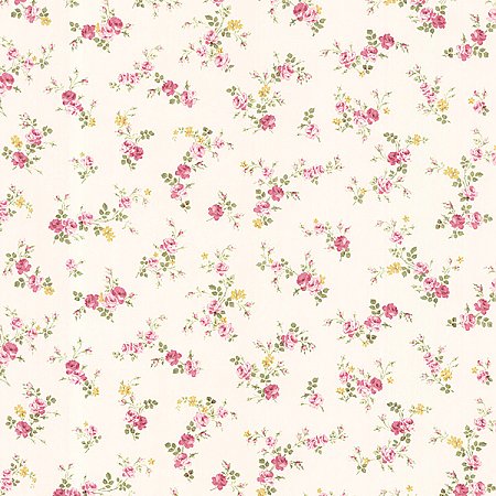 Turtledove Pink Small Rose Toss Wallpaper