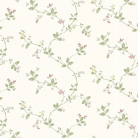 Vance Pink Winding Floral Trail Wallpaper