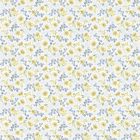 Leif Blue Dense Floral Toss Wallpaper