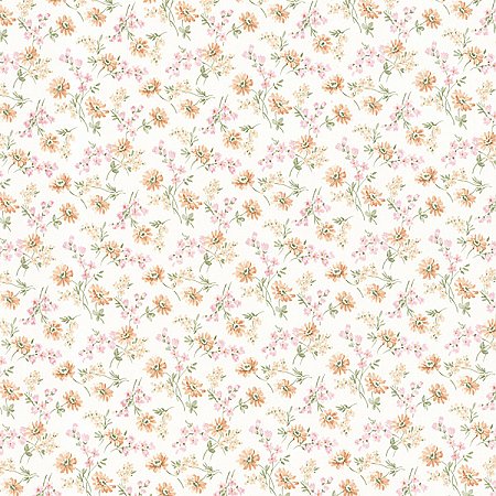 Leif Pink Dense Floral Toss Wallpaper