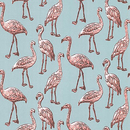 Flamingo Turquoise Graphic Wallpaper