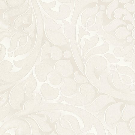 Cascada Cream Flocked Medallion Wallpaper