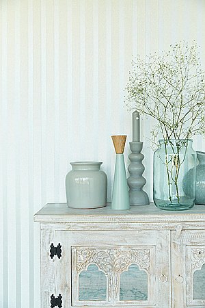 Doris Mint Beaded Stripe Wallpaper