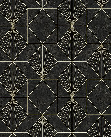 Halcyon Black Geometric Wallpaper