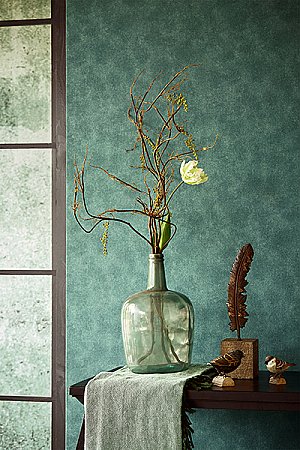 Holstein Teal Faux Leather Wallpaper
