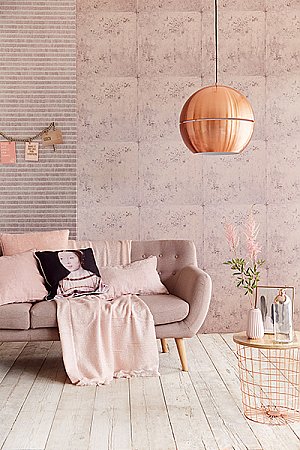 Solemn Lines Pale Pink Wall Mural