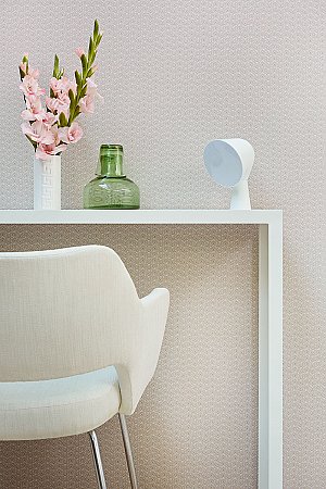 Lotte Khaki Floral Geometric Wallpaper