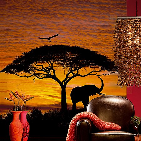 African Sunset Mural 4-501