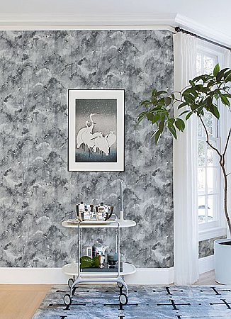 Toula Charcoal Abstract Wallpaper