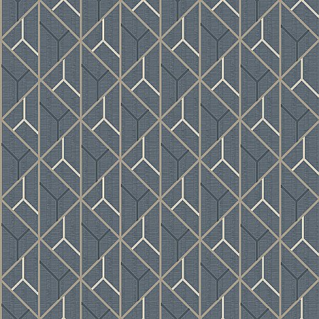 Wilder Blue Geometric Trellis Wallpaper