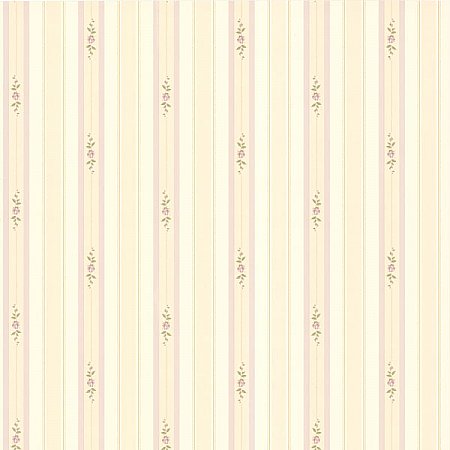 Rosette Lavender Rosebud Stripe Wallpaper