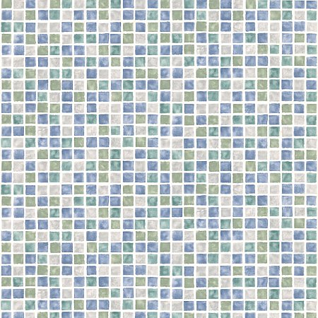 Corfu Aqua Tiles Wallpaper