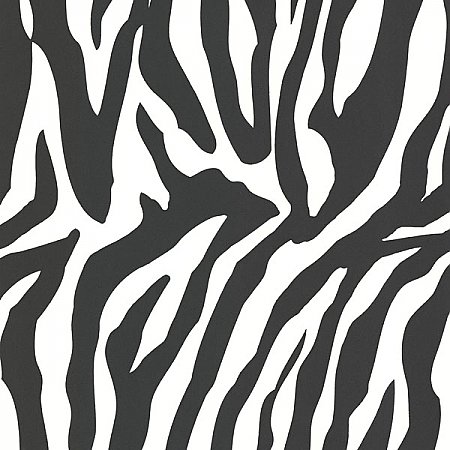 Zebbie White Zebra Print Wallpaper