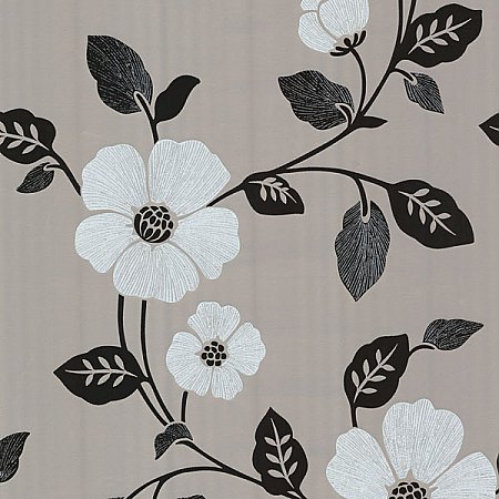 Zync Silver Modern Floral Wallpaper