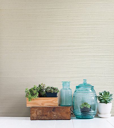Ling Cream Grasscloth Wallpaper