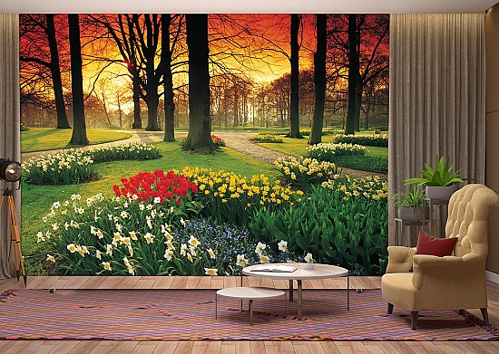 Floral Sunset Wall Mural