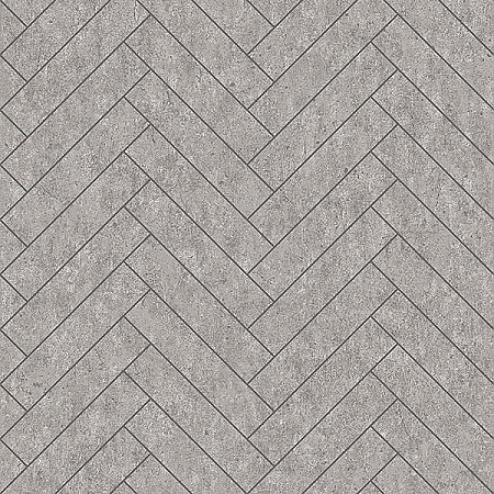 Raw Tiles Light Grey Herringbone Concrete Wallpaper