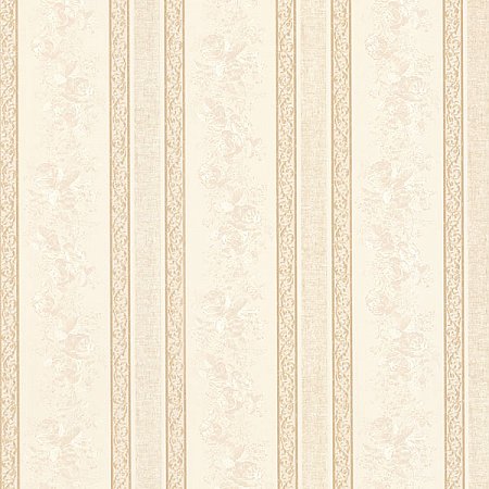 Trish Cream Satin Floral Scroll Stripe Wallpaper