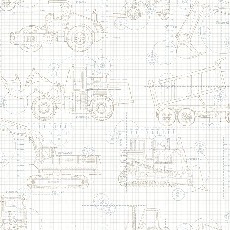 Construction Blueprint Wallpaper